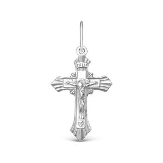 Крест из серебра родированный - 2,8 см