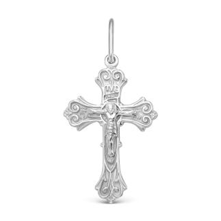 Крест из серебра родированный - 3,1 см