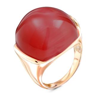 Кольцо из золочёного серебра с кварцем кошачий глаз