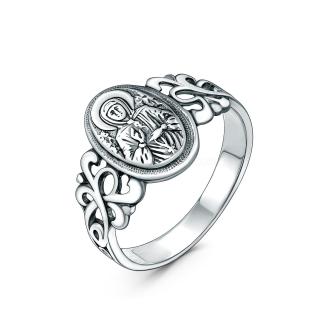 Кольцо из чернёного серебра - св.Матрона Московская