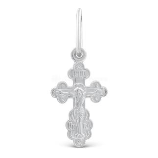 Крест из серебра родированный - 2,5 см