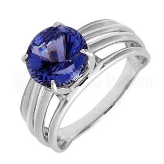 Кольцо из серебра с кварцем родированное