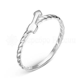 Кольцо из серебра родированное - Стрела