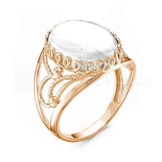 Кольцо из золочёного серебра с кружевным агатом