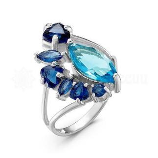 Кольцо из серебра с кварцем гт родированное