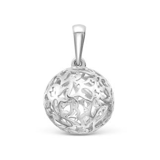 Подвеска из серебра родированная - Шар