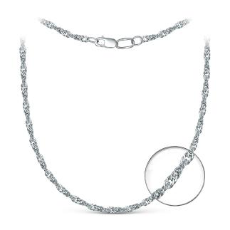 Цепь из серебра родированная - Сингапур, 50 см