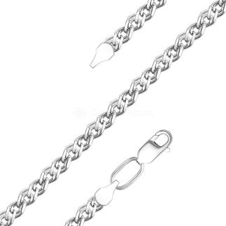 Цепь из серебра родированная - Нонна, 60 см