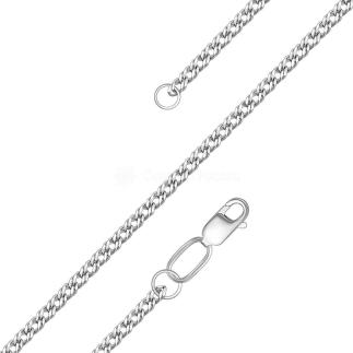 Цепь из серебра родированная - Двойной ромб, 40 см