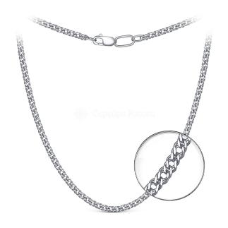 Цепь из серебра родированная - Двойной ромб, 45 см