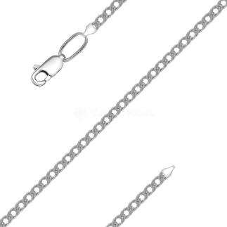 Цепь из серебра родированная - Двойной ромб, 50 см