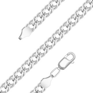 Цепь из серебра родированная - Двойной ромб, 60 см