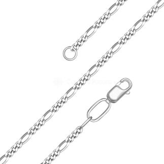 Цепь из серебра родированная - Фигаро, 50 см