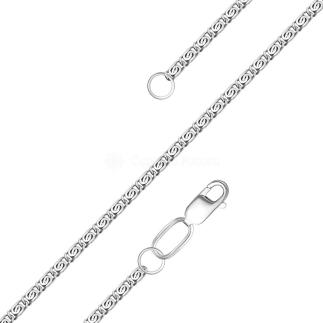 Цепь из серебра родированная - Улитка, 40 см