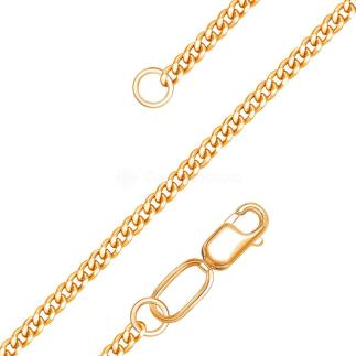 Цепь из золочёного серебра - Панцирь, 55 см, сечение проволоки 0,55 мм