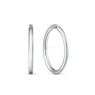 Серьги-конго из серебра родированные - диаметр 1,5 см