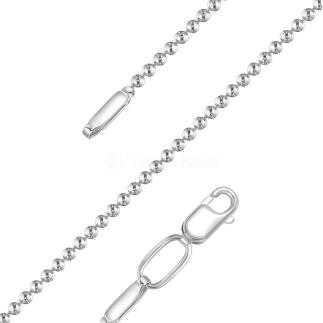 Цепь из серебра родированная Перлина, 45 см, сечение проволоки 0,45 мм.