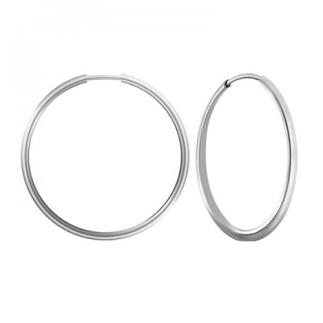 Серьги-конго из серебра родированные, диаметр 3,2 см