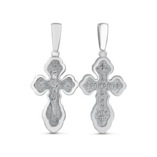 Крест из серебра родированный 4 см