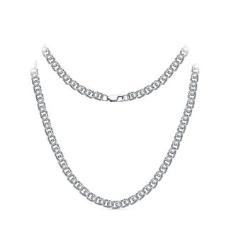 Цепь из серебра родированная - Арабский Бисмарк, 60 см