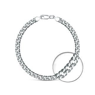 Браслет из серебра родированный - Двойной Ромб, 20 см