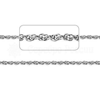 Браслет из серебра родированный - Кордовая, 19 см