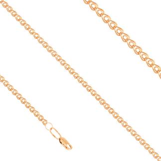 Цепь из золочёного серебра - Love, 50 см, сечение проволоки 0,5 мм