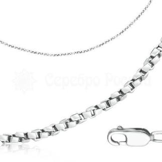 Цепь из серебра родированная - Венецианское плетение, 40 см