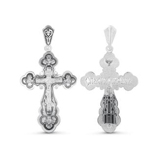 Крест нательный из чернёного серебра - 7,5 см