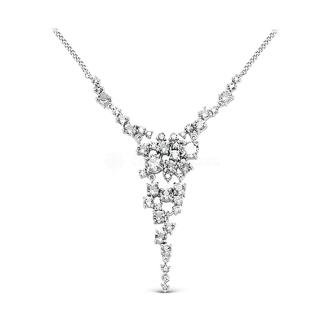 Колье из серебра с финитами родированное