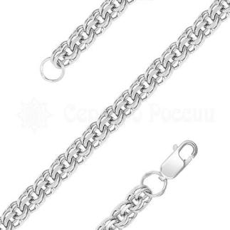 Браслет из серебра родированный - Бисмарк