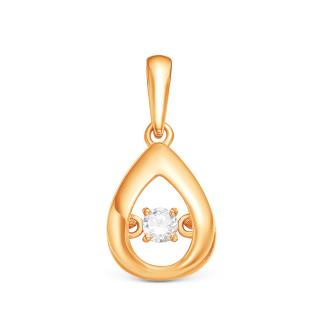 Подвеска из золочёного серебра с подвижным фианитом