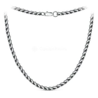 Цепь из чернёного серебра -Гарибальди, 55 см