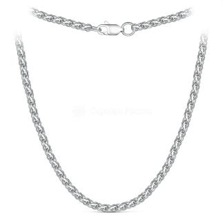 Цепь из серебра с алмазными гранями родированная - Гарибальди, 70 см