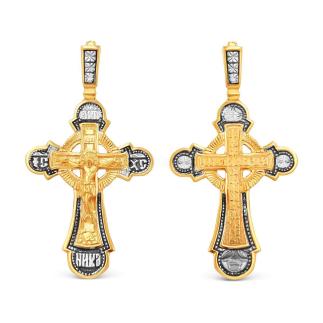 Крест из серебра с чернением и позолотой