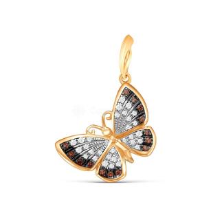 Подвеска из золочёного серебра с фианитами