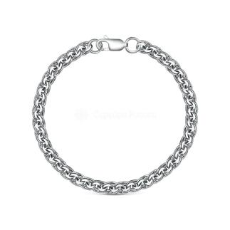 Браслет из родированного серебра с алмазной огранкой - Бисмарк