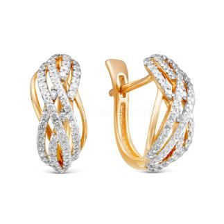 Серьги из золочёного серебра с фианитами
