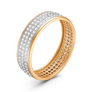 Кольцо из золочёного серебра с фианитами