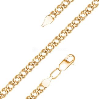 Цепь из золочёного серебра - дв. ромб, 55 см