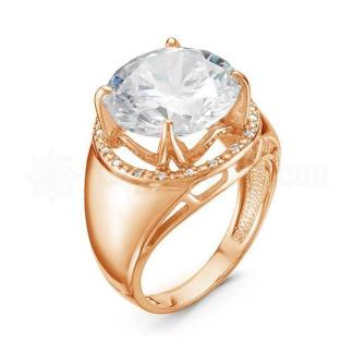 Кольцо из золочёного серебра с фианитами