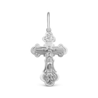 Крест из серебра родированный