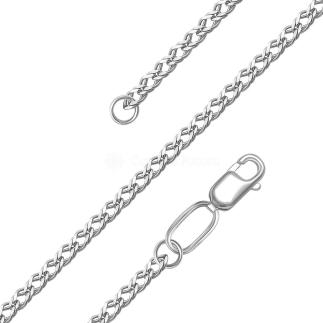 Цепь из серебра родированная - Двойной ромб, 45 см