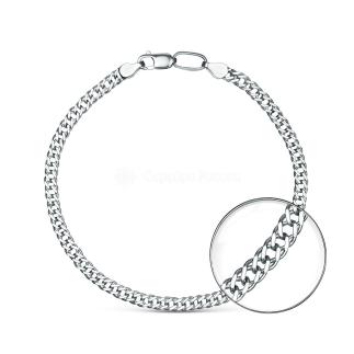 Браслет из серебра родированный - Двойной ромб, 17 см