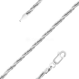 Браслет из серебра родированный (карабин с запаянным соединительным кольцом)