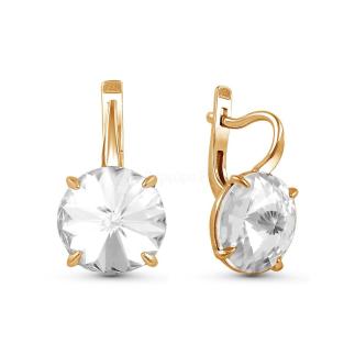 Серьги из золочёного серебра с кристаллами Swarovski
