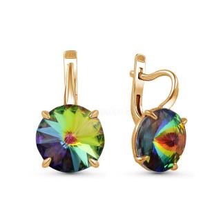 Серьги из золочёного серебра с кристаллами Swarovski