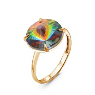 Кольцо из золочёного серебра с кристаллом Swarovski