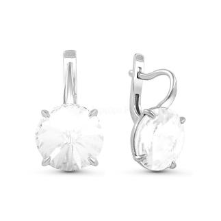 Серьги из серебра с кристаллами Swarovski родированные