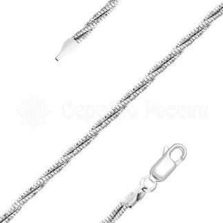 Браслет из серебра родированный (карабин с запаянным соединительным кольцом)